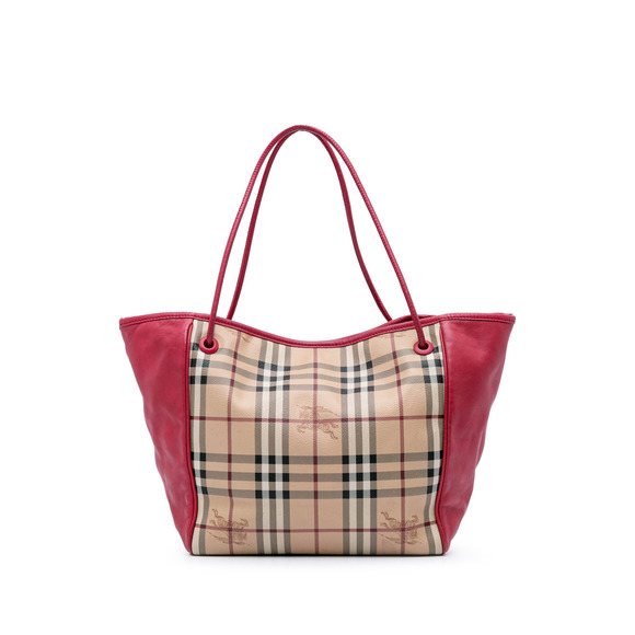 Pre-Loved Burberry Small Haymarket Check Coated Canvas Canterbury Tote - Picture 1 of 9
